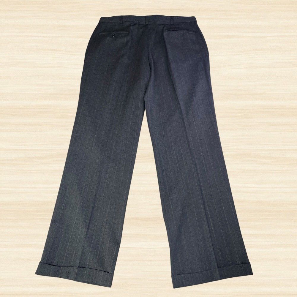 Stafford 100% Wool Charcoal Pinstripe 2 Piece Suit Jacket 48L Pants 36x32 Mens - Picture 11 of 16
